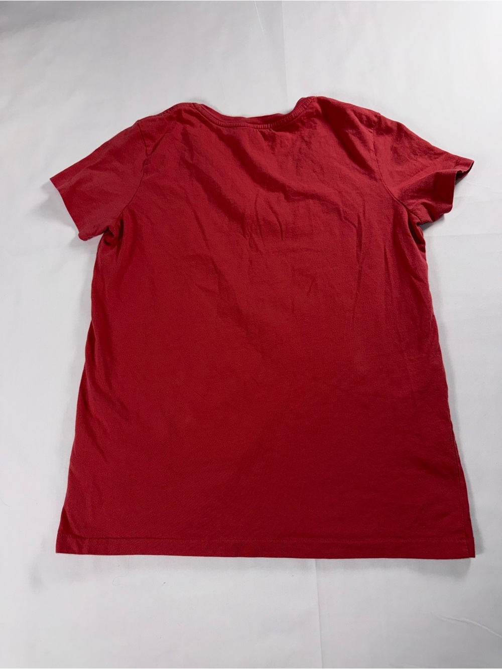 Polo Ralph Lauren Women’s M Red V Neck T Shirt Blue Pony Logo Classic - Picture 5 of 5